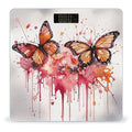 Butterfly Drip Spray Watercolor Scale for Body Weight Highly Accurate Digital Bathroom Scale Sturdy Tempered Glass Weighing Scales with LCD Display Fashion Body Fat Smart Scales 400lb