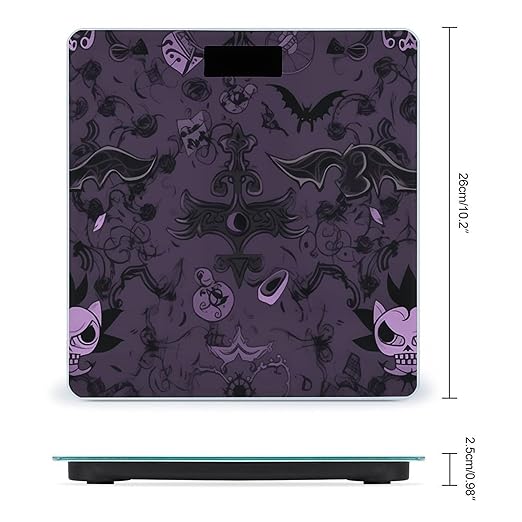 Purple Black Goth Spooky Scale for Body Weight Digital Bathroom Scale Precision Smart Weighing Scales with Clear LED Display Accurate High Precision Scales Weighing Machine