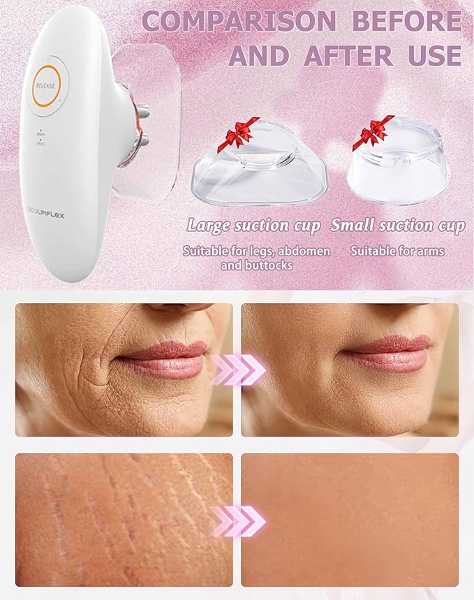 Body Sculpting Device - 2025 Triple-Action Machine with Suction &amp Vibration for Thighs Legs &amp Arms Cellulite Smoothing Body Firming Massager for Women (A)