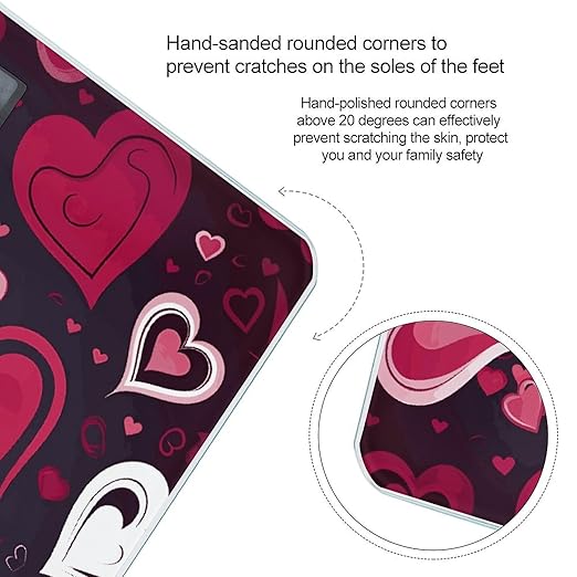 Happy Valentine's Day Smart Scale for Body Weight Accurate Bathroom Scale with LED Display Digital Weight Scales Weighing Machine High Precision Scales for Bath Home