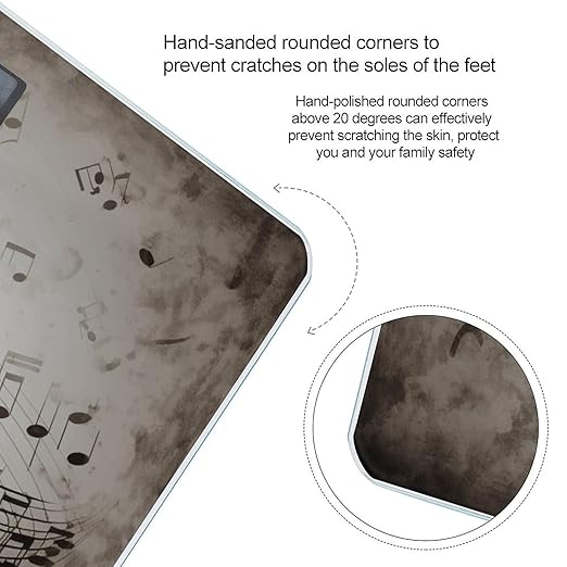 Music Note WallScale for Body Weight with LCD High Precision Weighing Scales Fashion Sturdy Tempered Glass Weight Scales Easy-to-Read Digital Bathroom Scale for Daily 400lb