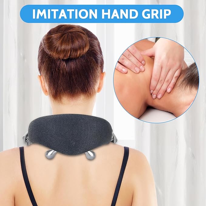 Portable Neck Massager with Multiple Use Settings Neck Massager for Pain Relief and Relaxing Strong kneating for deep Tissue Massage.