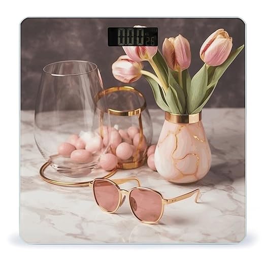 Glasses on Table Scale for Body Weight Sturdy Tempered Glass Weighing Scales with LCD Display Accurate Digital Bathroom Scale Convenient Body Fat Smart Scales 400lb