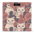 Rose Cat Scale for Body Weight Highly Accurate Digital Bathroom Scale Sturdy Tempered Glass Weighing Scales with LCD Display Fashion Body Fat Smart Scales 400lb