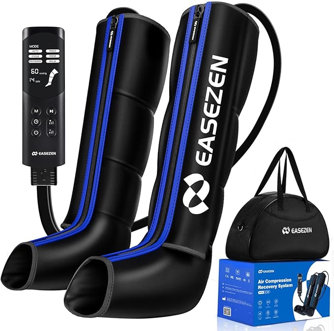 Leg Compression Massager for Circulation and Pain Relief Air Compression Leg Recovery System for Fast Recovery of Foot Calf and Thigh Relieve Edema Reduce Muscle Fatigue Small Size
