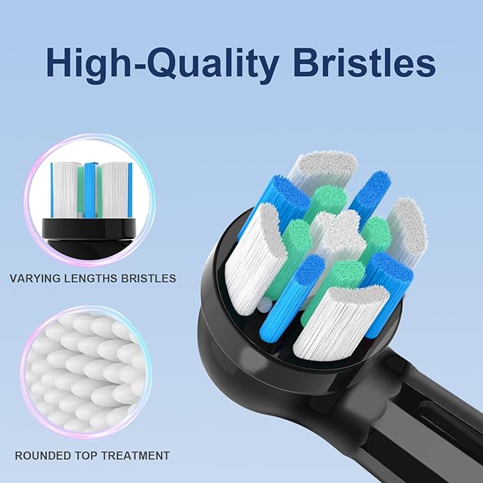 6 Pcs IO Toothbrush Heads with Medium Bristle Compatible with Oral B IO Replacement Heads Compatible with Oral B IO 2/3/4/5/6/7/8/9/10/Deep Clean Series Electric Toothbrushes (Black)