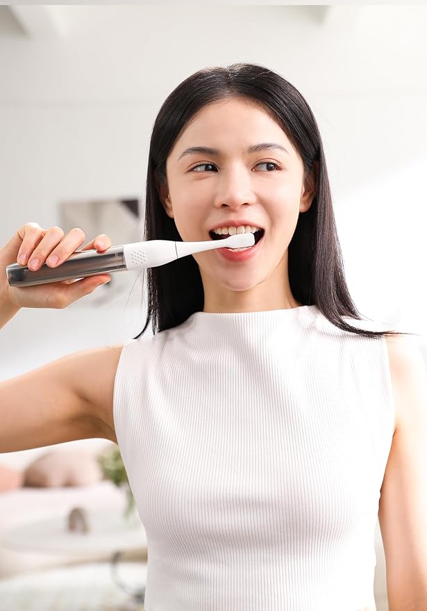 Allegro Luxury Premium Polished Metal Sonic Toothbrush M1 Silver White