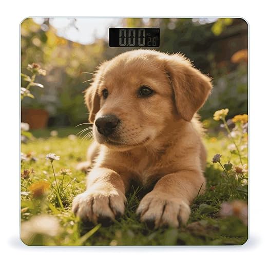 Home Garden Puppy Paws Weight ScaleClear LED Display Bathroom Digital Weighing ScaleTempered Glass Digital Bathroom Scale for Body Weight Capacity Up to 400 Lbs