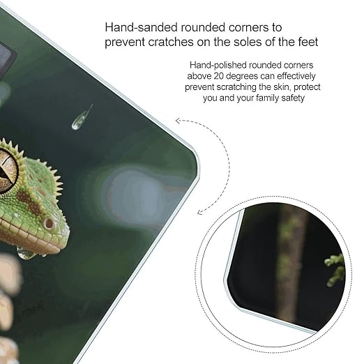 Crested Gecko Scale for Body Weight Sturdy Tempered Glass Weighing Scales with LCD Display Accurate Digital Bathroom Scale Convenient Body Fat Smart Scales Easy Read