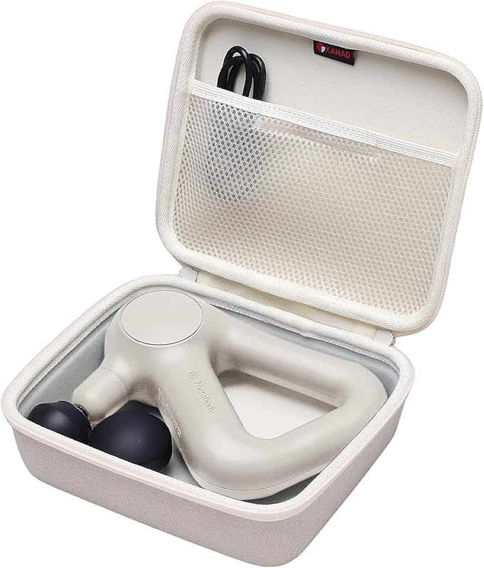 XANAD Massage Gun Case Compatible with TheraGun Relief Handheld Percussion Massage GunMassage Neck/Back/Leg/ShoulderCream-Inside: 8.3x6.9x2.4 (Case Only)