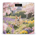 Corgi Floral Flower Weight Scale Cute Bathroom Scale for Body Highly Accurate Digital Weighing Machine for People Compact LCD Display Scales with Sturdy Toughened Glass Scales