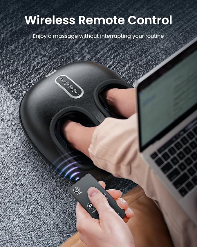 RENPHO 2026 [Upgraded] Foot Massager with Heat FSA Eligible Shiatsu Foot Massager for Plantar Fasciitis Deep-Kneading Air Squeezing Feet Massager Targets Heels Balls &amp Arches up to Mens Size