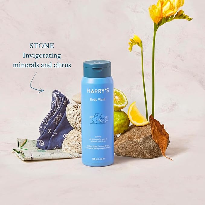 Harry's Men's Body Wash 18 Fl oz (Pack of 4) | Men's Body Wash and Shower Gel Variety Pack - Stone Redwood Fig &amp Spring Scent | Sulfate-Free for Men