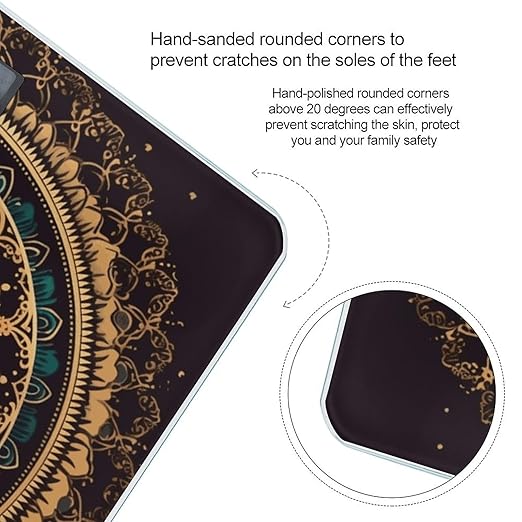 Mandala Digital Bathroom Scale for Body Weight with High Precision Digital Weighing Scale with BMI Clear LCD Display and Step-On Measures Weight Up to 180kg