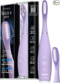 FOREO ISSA 4 Plus Sonic Electric Toothbrush - 4-in-1 AI-Guided Rechargeable Toothbrush Bundle with Extra Silicone &amp Polymer Hybrid Brush Head Soft Bristles Whitening Teeth - Lavander