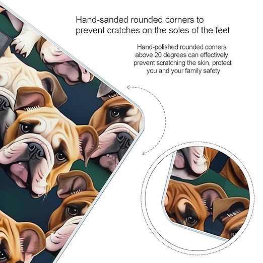 Cute English Bulldog Scale for Body Weight Sturdy Tempered Glass Weighing Scales with LCD Display Accurate Digital Bathroom Scale Convenient Body Fat Smart Scales Easy Read