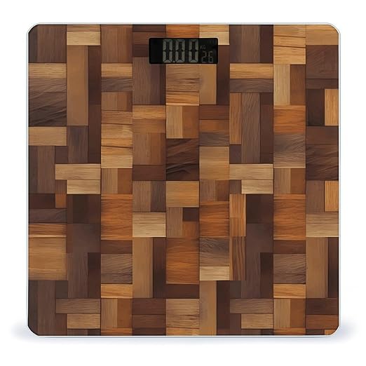 Wood Digital Bathroom Scale for Body Weight Weighing Scale with Backlit LCD Display High Precision Measurements &amp Measures Weight Up to 180kg