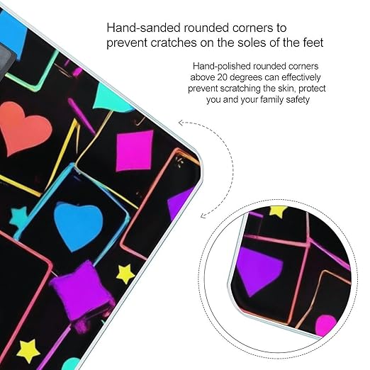 Energy Saving Scale Bathroom Weighing Scale Smart Scale for Body Weight Digital Trippy Neon Magic Playing Card