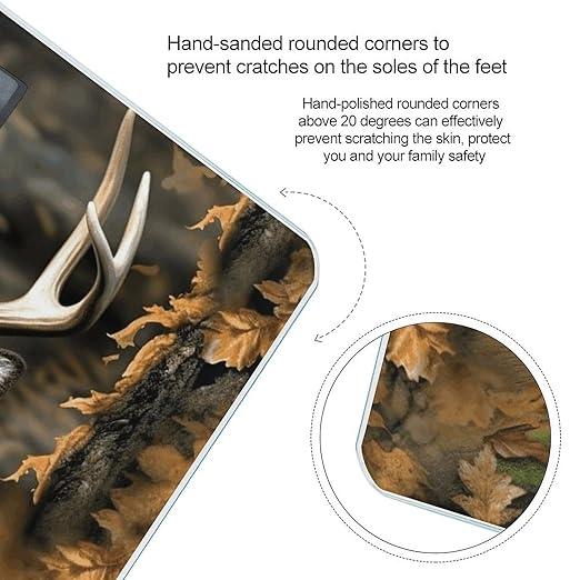 Camouflage Deer Scale for Body Weight Accurate Digital Bathroom Scale Toughened Glass High Precision Scales Smart Weight Scales with Large LCD Backlight Display Weighing Machine