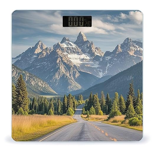 Grand Teton National Park Scale for Body Weight Digital Bathroom Scale Toughened Glass High Precision Scales for Body Weight with Large LCD Backlight Display Weight Scales