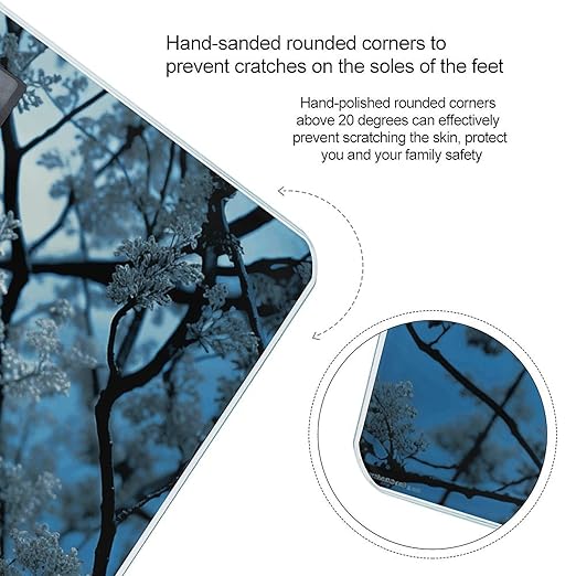 Black Cat on Tree Bathroom Scale for Body Weight LCD Display Digital Bathroom Scale Tempered Glass Bathroom Weight Scales Fashion Smart Scales for Home Bedroom 400 Lb