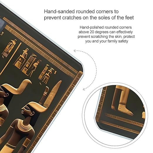 Digital Bathroom Scale for Body Weight Scale with Bright LCD Display High Accuracy Step-On Technology Auto On/Off Ancient Egyptian Hieroglyph Digital Scales 400 Lbs /180kg