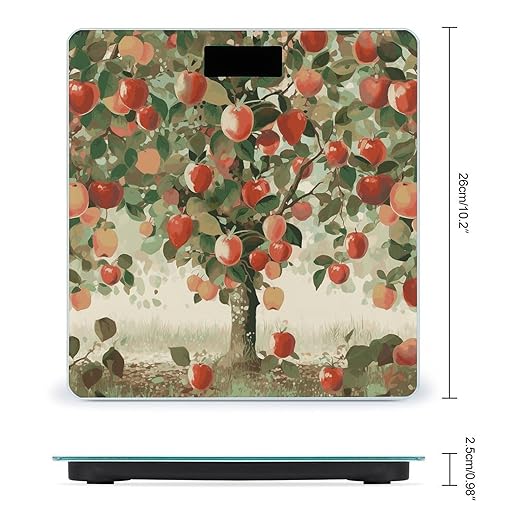 Fruit Under The Tree Scale for Body Weight Sturdy Tempered Glass Weighing Scales with LCD Display Accurate Digital Bathroom Scale Convenient Body Fat Smart Scales 400lb