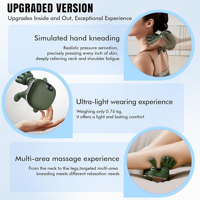 Neck Massager with Heat for Pain Relief Deep Tissue Shiatsu-Style Shoulder Back Massager Cordless Hands-Free Electric Massager 2026 Gifts for Women Men