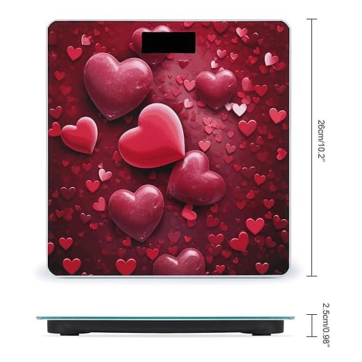 Valentines Love Hearts Weight Scale Digital Electronic Scales Bathroom Scale Larg LCD Backlight Display High Precision MeasurementsTempered Glass