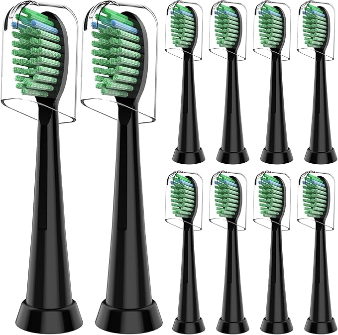 Toothbrush Replacement Heads Compatible with TAO Clean Sonic Electric Toothbrush - Daily Care Whitening Brush Heads Compatible with Taoclean Black