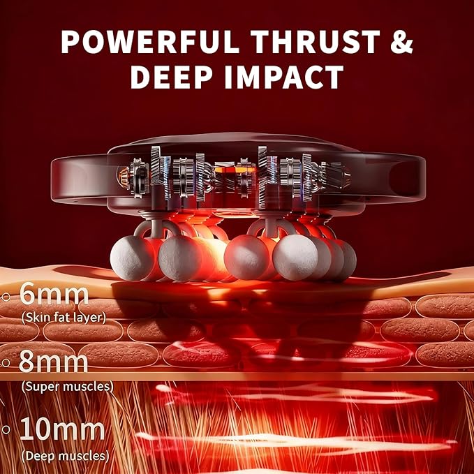 16-Head Massage Gun Deep Tissue Percussion Massager for Pain Relief Handheld Electric Muscle Massager Back Neck Shoulder &amp Full Body Therapy Portable for Gym Home Travel