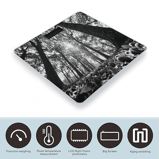 The Oak Tree Weight Scale Large Bathroom Scales Digital Weight with Bright LED Display Non Slip Automatic Weighing Scale Fashion Weighing Machine for Body
