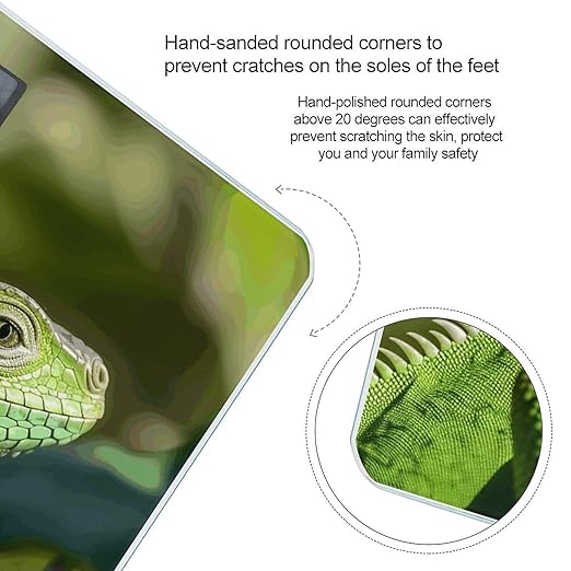 Green Lizard Weight ScaleClear LED Display Bathroom Digital Weighing ScaleTempered Glass Digital Bathroom Scale for Body Weight Capacity Up to 400 Lbs