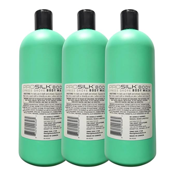 Body Wash Pro Silk Moisturizing Cypress Grove with Natural Extracts &amp Essential Oils 32 OZ (3-Pack)