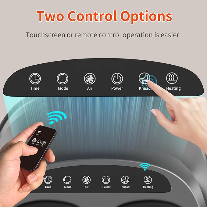 Foot Massager Shiatsu Foot Massager with Heat Remote Control Multiple Massage Modes &amp Adjustable Intensity Deep-Kneading Massager Fits Feet Up to Women Size 12 Black/ZL1