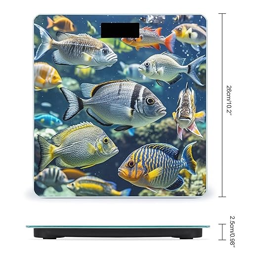 Different Fish Scale for Body Weight Accurate Digital Bathroom Scale Toughened Glass High Precision Scales Smart Weight Scales with Large LCD Backlight Display Weighing Machine
