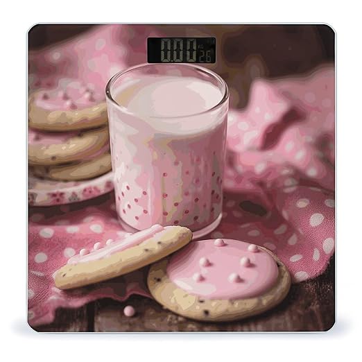 Hot Milk and Biscuits Weight Scale Digital Electronic Scales Bathroom Scale Larg LCD Backlight Display High Precision MeasurementsTempered Glass