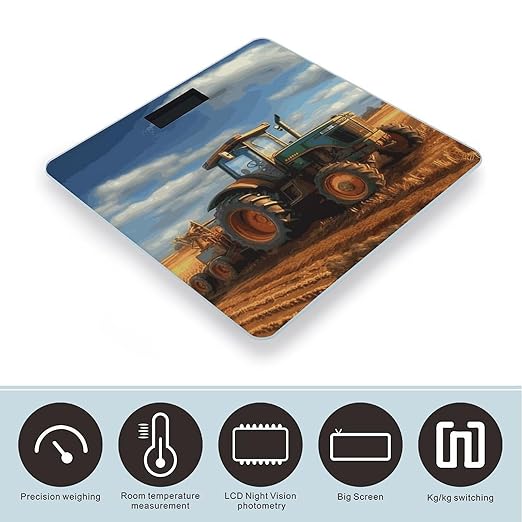 Fantasy Farm Tractor Bathroom Scale Ultra-Bright Liquid Crystal Screen Weight Scale Accurate Bathroom Body Scales for Body Weight Bathroom Pet Home Bedroom Gift-Giving