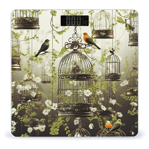 Birdcages and Birds Scale for Body Weight Accurate Digital Bathroom Scale Toughened Glass High Precision Scales Smart Weight Scales with Large LCD Backlight Display Weighing Machine