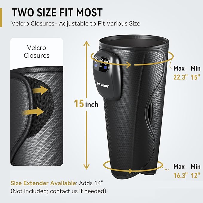 FIT KING Upgraded Cordless Calf Massager for Circulation Rechargeable Leg Compression Massager for Pain Relief Relax Edema &amp Muscle Recovery 3 Modes Intensities Gift for Mom Dad Athlete