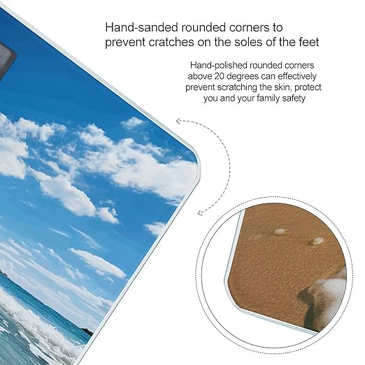 Clear Sky Wave Beach Digital Bathroom Scale for Body Weight Weighing Scale with Backlit LCD Display High Precision Measurements &amp Measures Weight Up to 180kg