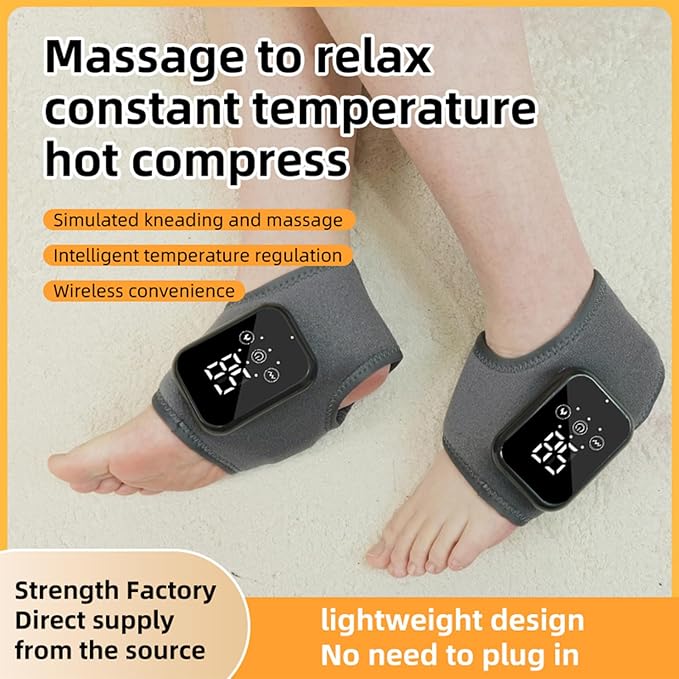 Naxir Foot Revive Massager Portable Triple Method Ankle Wrap with 3 Vibration Modes 1PC