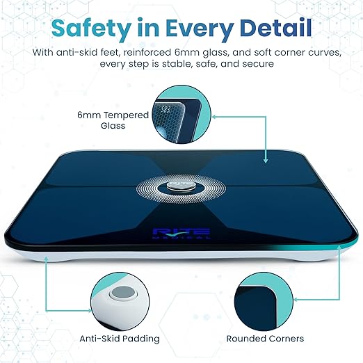 Smart Weight Scale for Body Weight with Mobile App | Tri-Color Breathing Light | Digital Weight Scale for BMI Body Composition Muscle &amp More