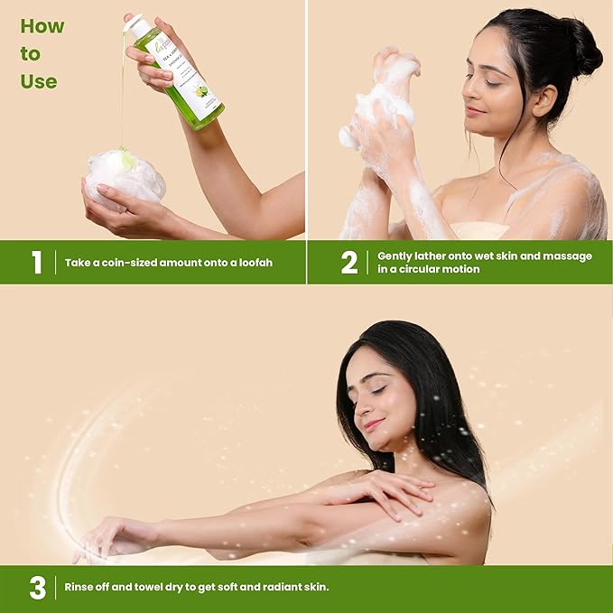 La Pink Tea &amp Lemon Shower Gel with White Haldi | For Glowing &amp Refreshing Skin | 100% Microplastic Free Formulation 250 ML