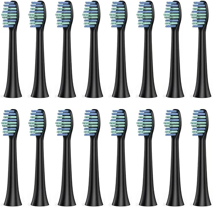 Replacement Toothbrush HeadCompatible for SOUNESS Electric SN801/ST903/ST901/ST905/ST802/SN-P1(16black Cleaning)