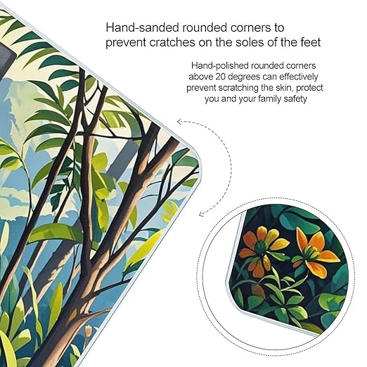 Tropical Jungle Painting Scale for Body Weight Digital Bathroom Scale Toughened Glass High Precision Scales for Body Weight with Large LCD Backlight Display Weight Scales