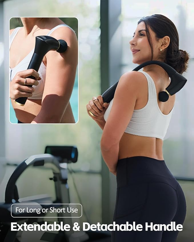 Massage Gun with Extension Handle &amp Cellulite Massager Lymphatic Drainage Massager