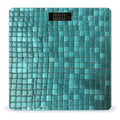 Turquoise Small Dot Tiles Scale for Body Weight Anti-Slip Digital Bathroom Scale Sturdy Toughened Glass Weighing Scales High Precision Safe Rounded Corners Smart Scales