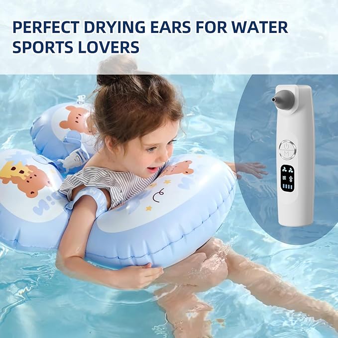 Ear Dryer Ear Blow Dryer Swimming Ear Moisture Swimmers Ear Drier Swim Ear Blower Electronic Ear Water Remover Rechargeable Battery Operated Ear Fluid Remover Ear Dryer for Swimmers Dry Ears