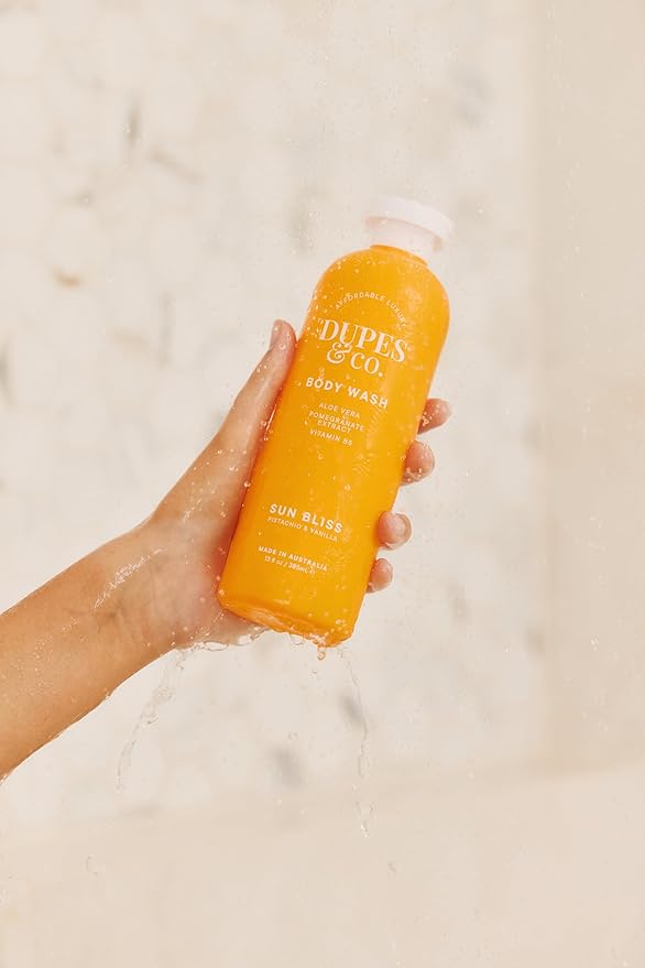Dupes &amp Co. Sun Bliss Body Wash 13 fl oz Nourishing Aloe Vera Pomegranate Extract &amp Vitamin B5 – Cleanses &amp Hydrates – Creamy Pistachio Almond Sweet Jasmine &amp Sandalwood Scent – Mad